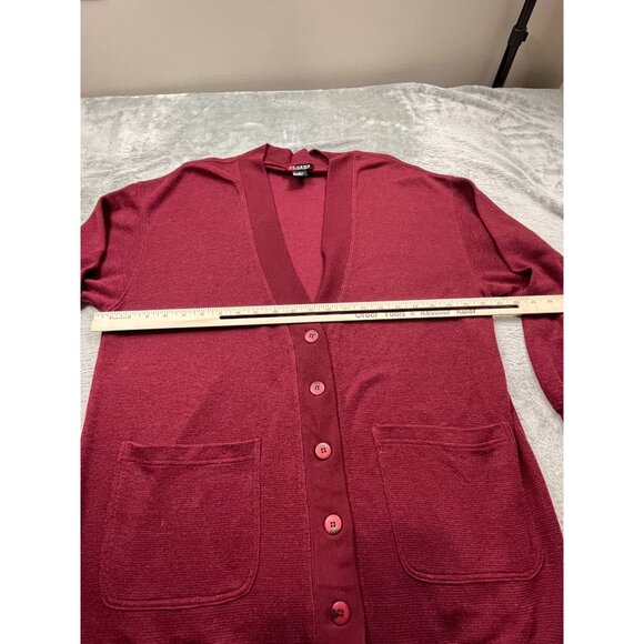 Vintage NY News Womens Small Burgundy Cardigan Sweater RN23243 (Fits like Large) - Picture 4 of 9